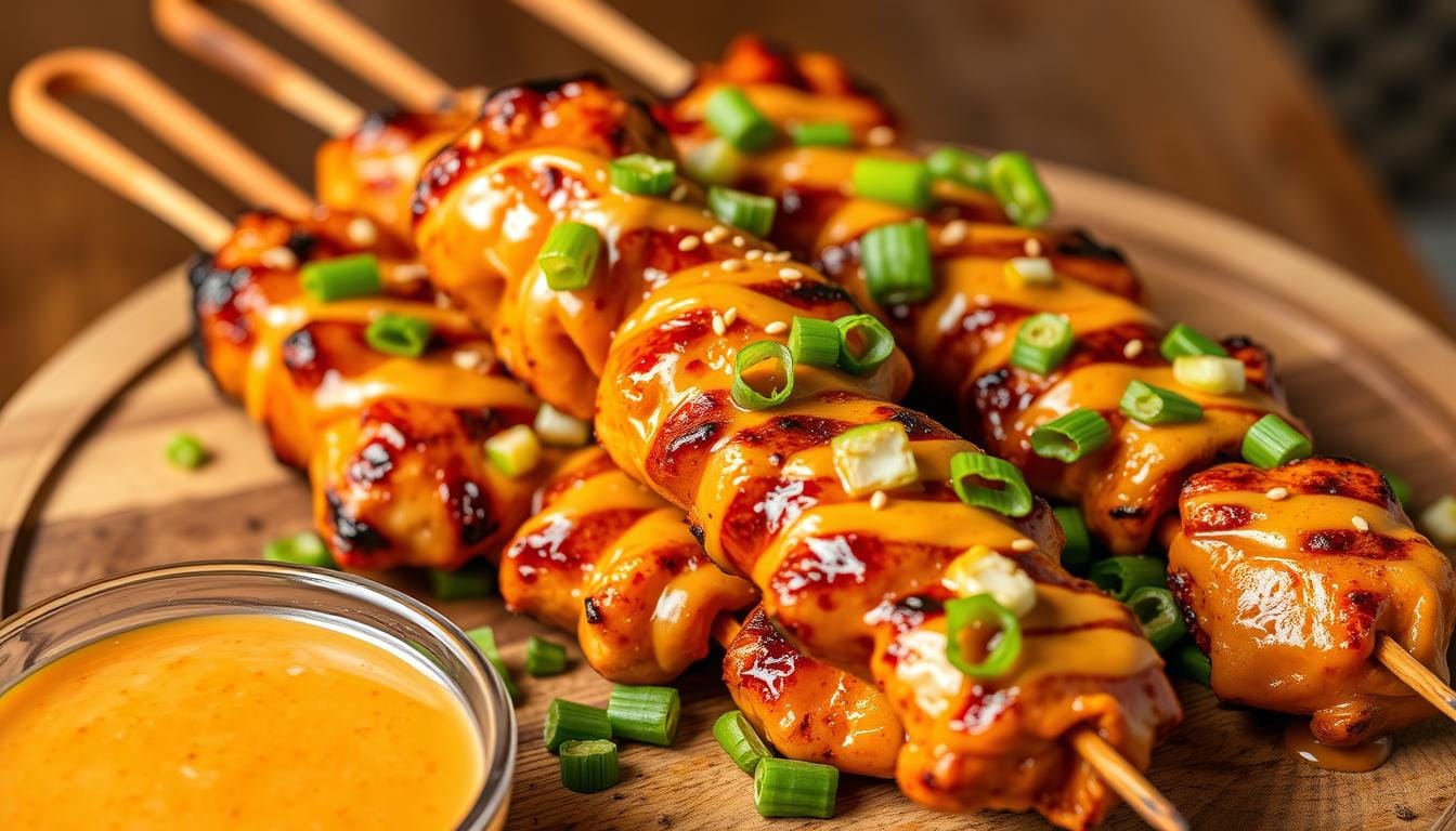 bang bang chicken skewers