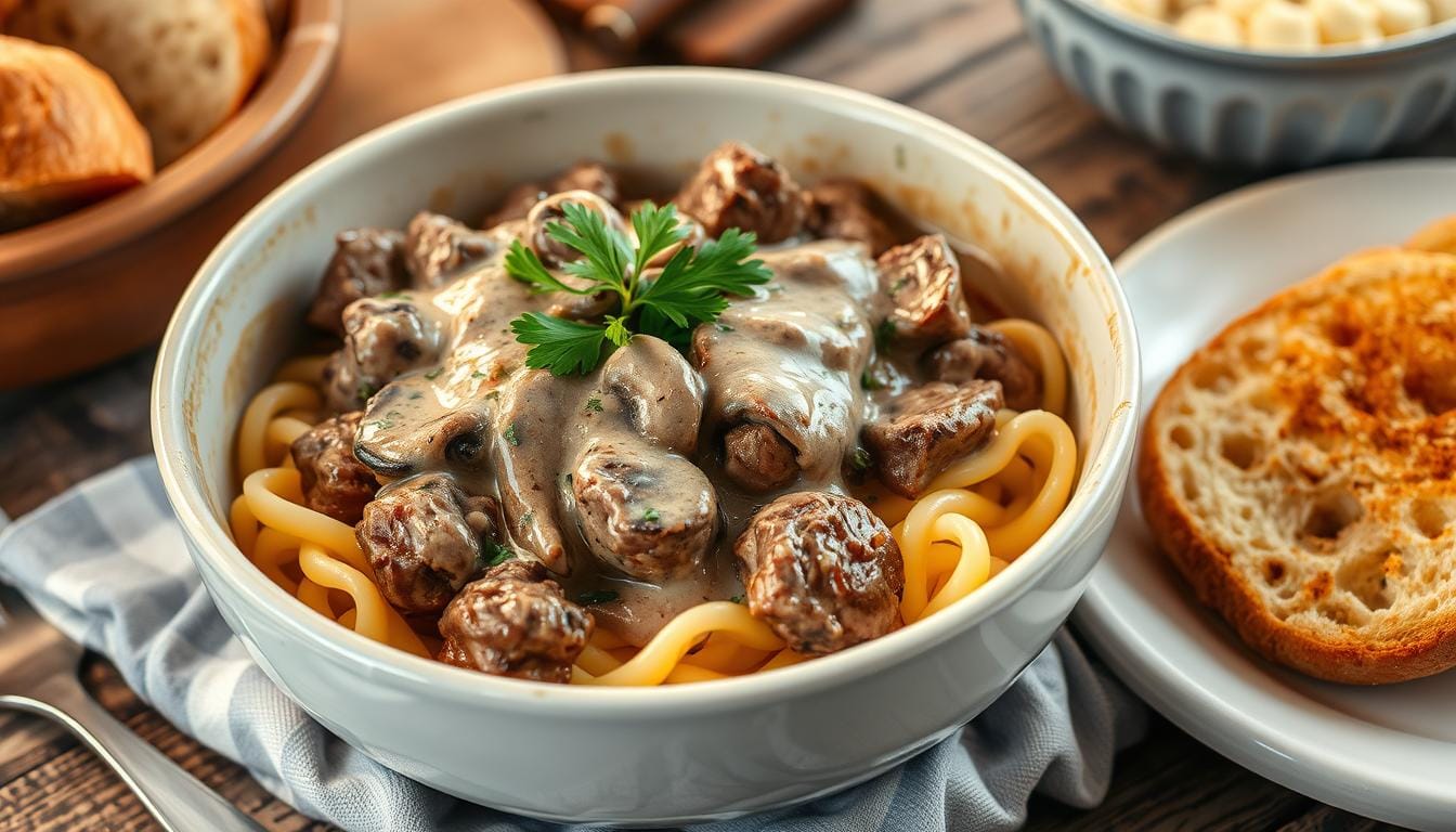 beef stroganoff with cream of mushroom soup