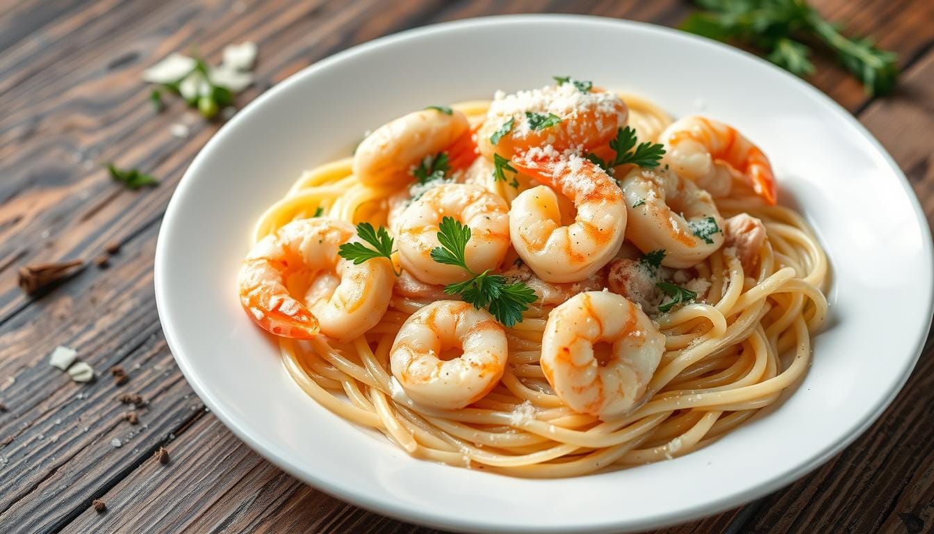 chicken and shrimp alfredo