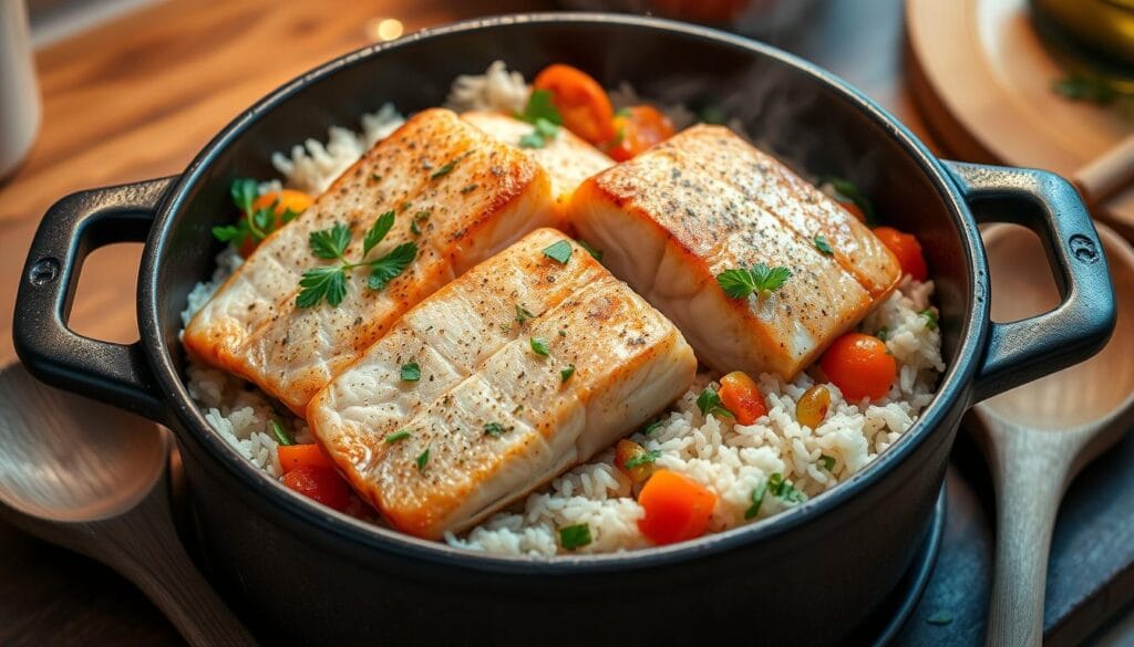 one-pot salmon and rice